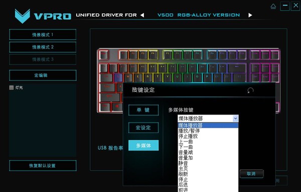 雷柏V500 RGB冰晶版