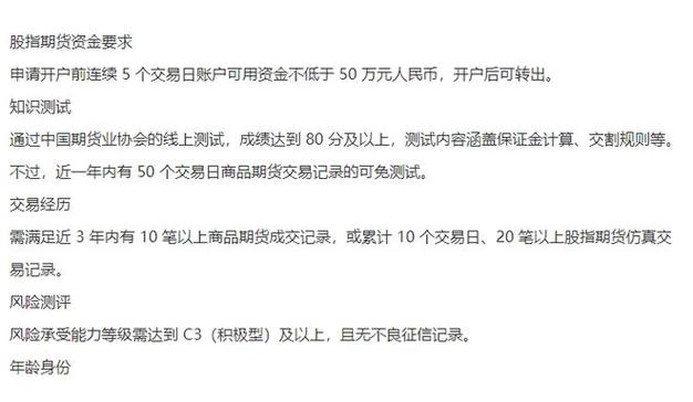 2025年股指期货交易权限申请条件_2025股指期货交易规则_股指期货交易规则与风险揭示